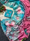 Tew Soft Tabby Digital Print With Embroidery Work Sarees